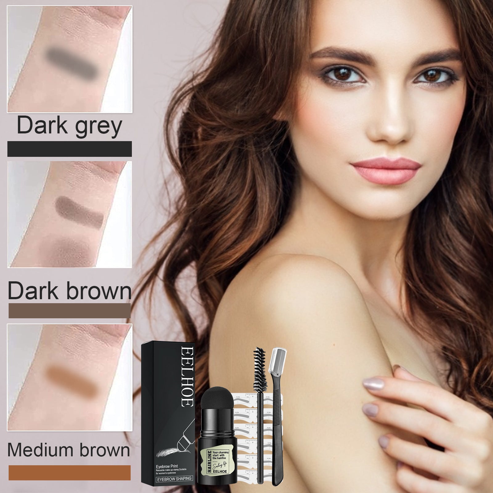 Eyebrow Print Set Natural Quick Eyebrow Stencil Makeup Dark Brown – AdriaPulse"