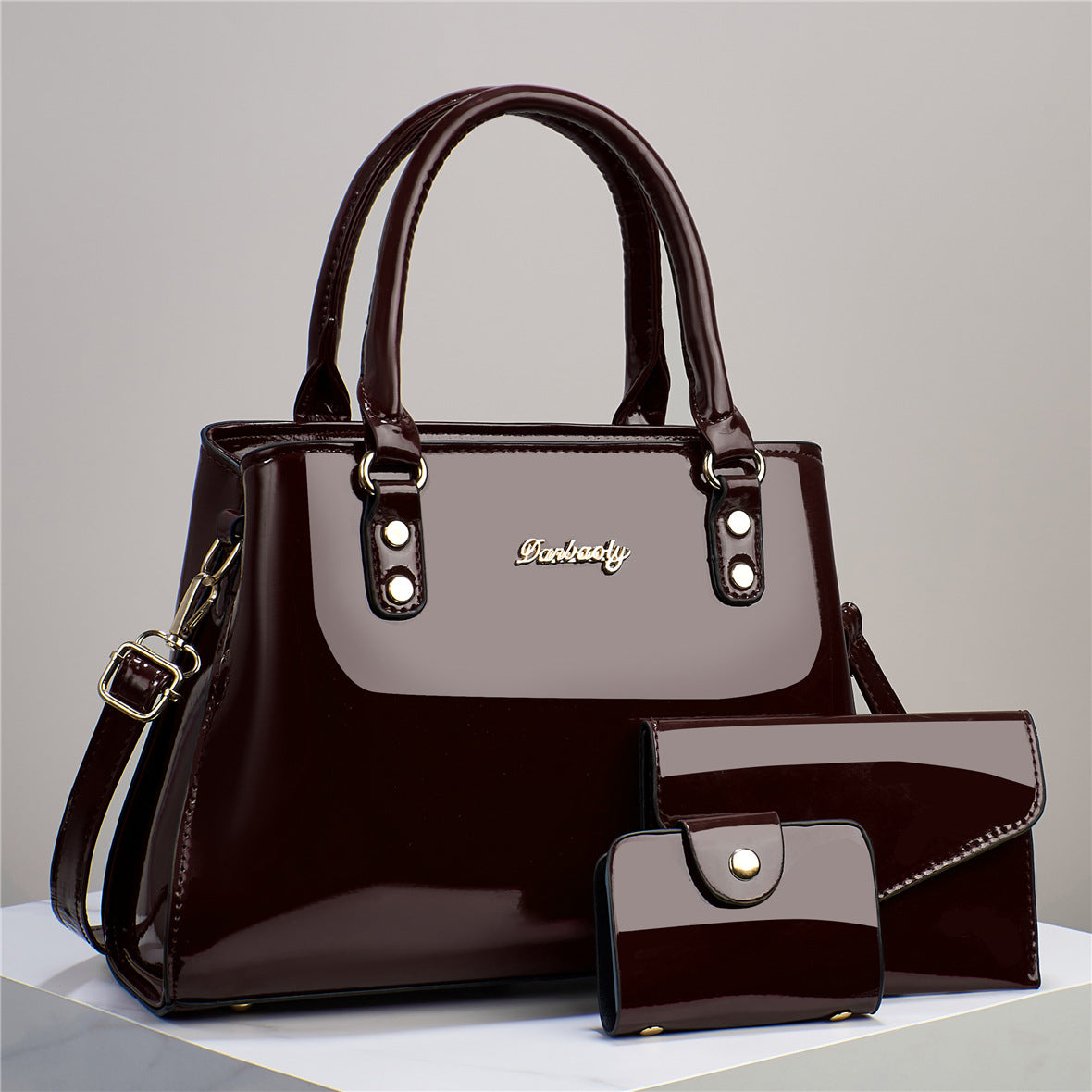 Women's Fashion Shoulder Bag Set | 3-Piece Messenger Bag – Handbag + Mini Bag + Card Holder