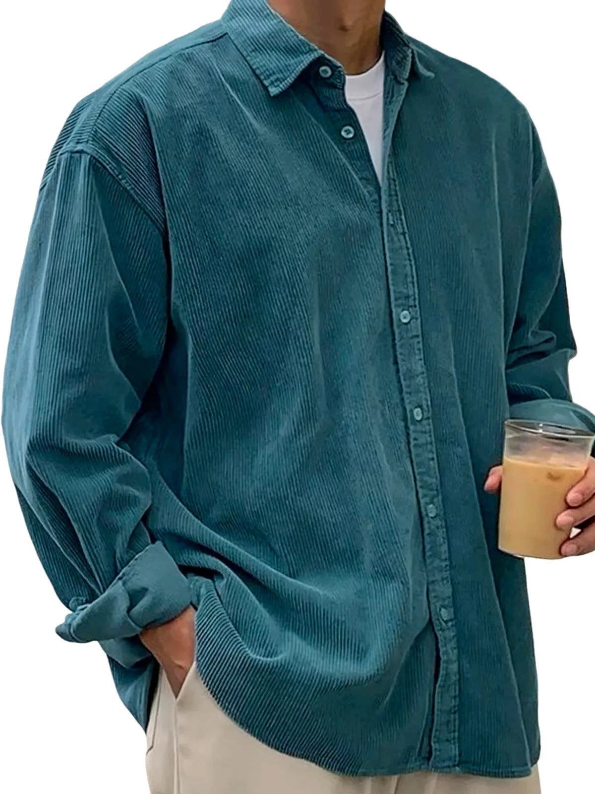 Casual Loose Men's Thick Shirt Jacket – 12 Colors S–5XL