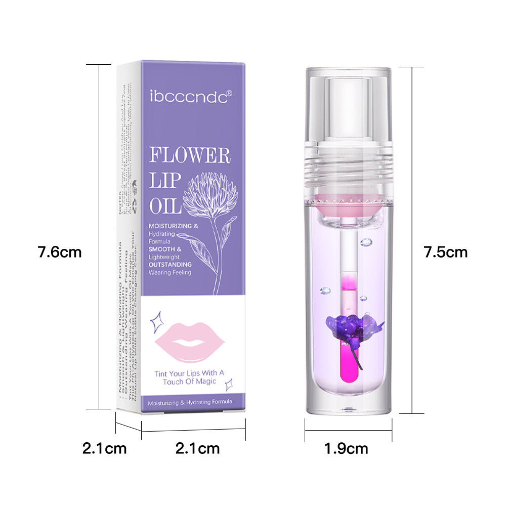 Flower Color Changing Lip Oil – Moisturizing Jelly Lip Gloss