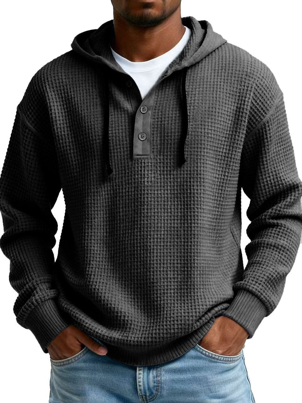 Men's Ribbed Hooded Half-Zip Sweater – Slim Fit