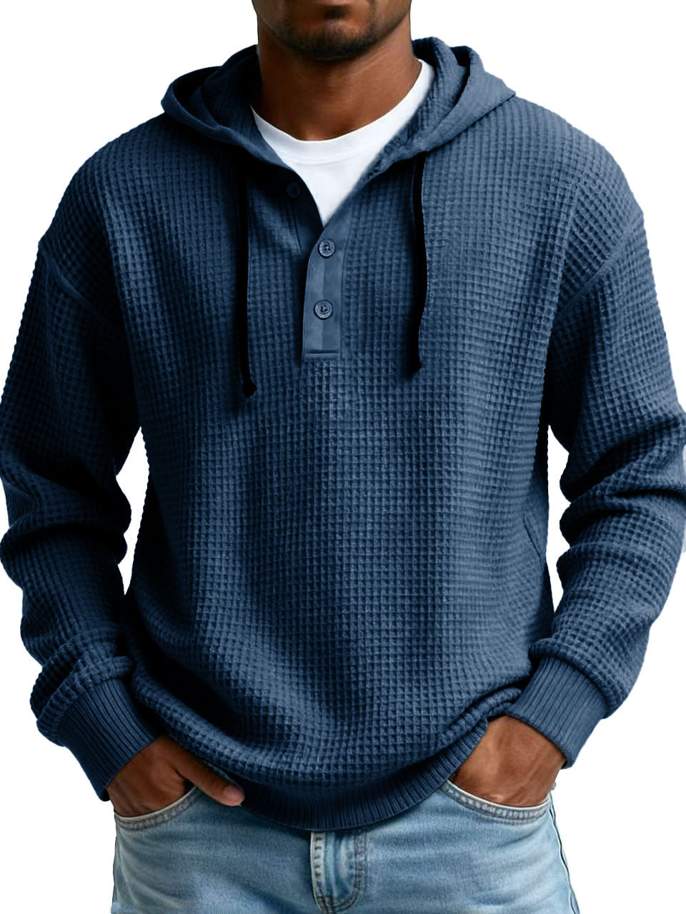 Men's Ribbed Hooded Half-Zip Sweater – Slim Fit