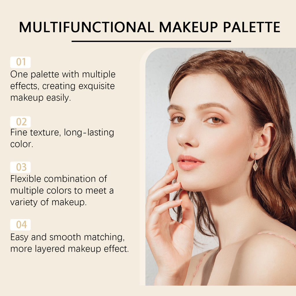 Gilded All-in-One Makeup Palette Eyeshadow Blush Foundation – AdriaPulse