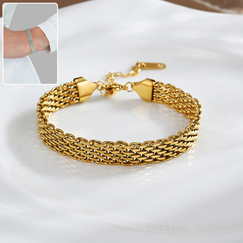 Damen Kettenarmband Business Casual Gold Silber Metall Armband Schmuck
