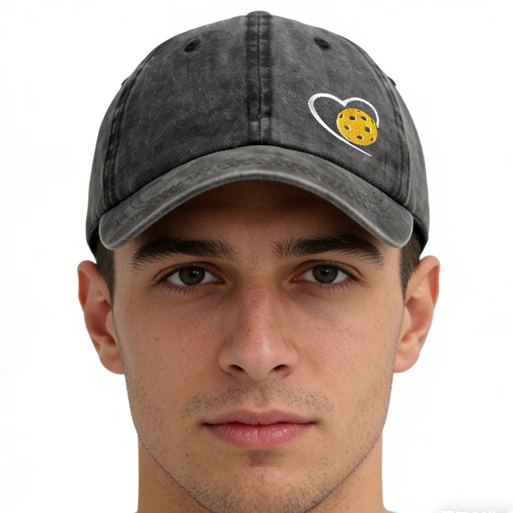 2pcs Pickle Ball Hat For Men Women, Adjustable Embroidered Wash Cotton Baseball Cap