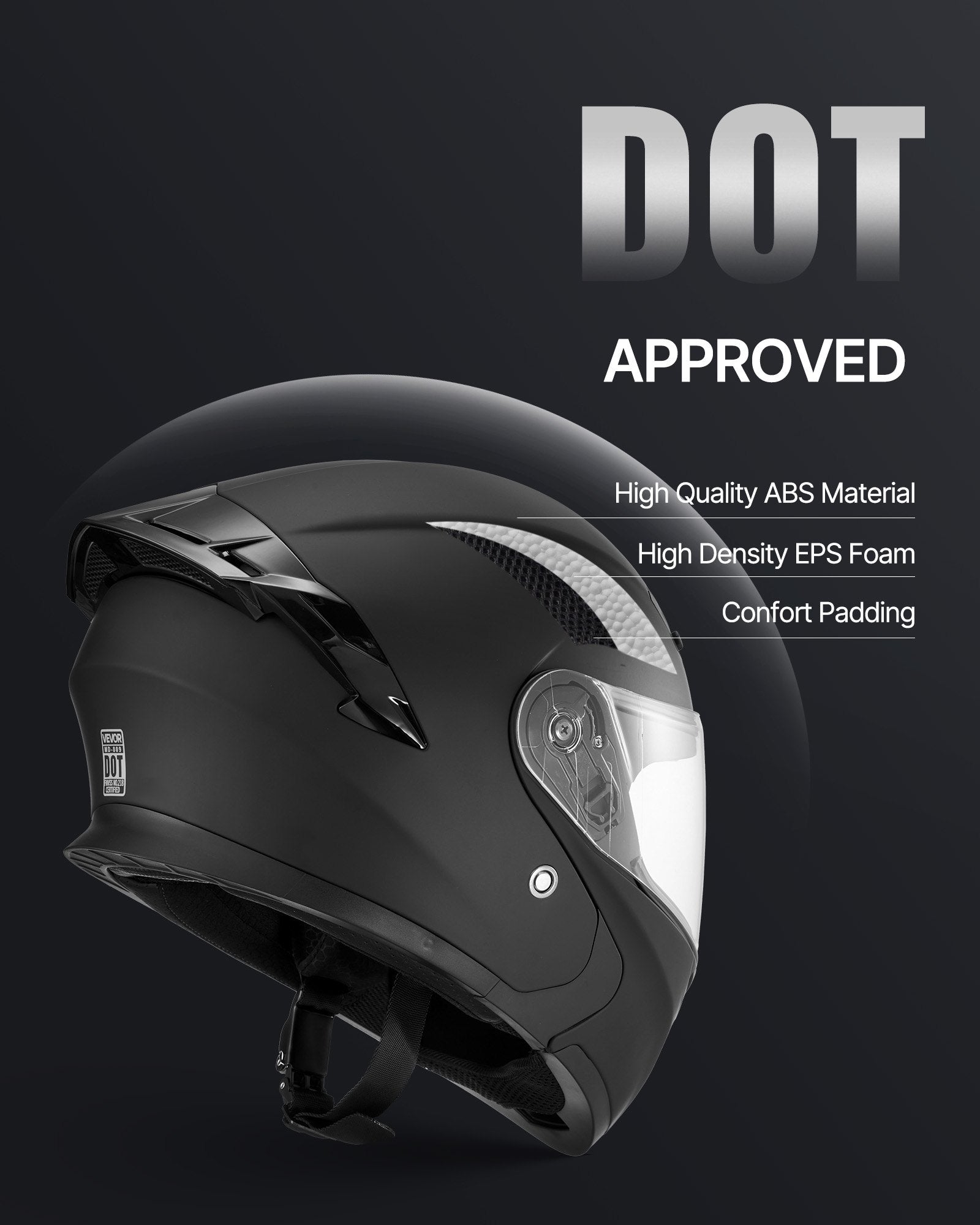 Modular Motorcycle Helmet – DOT Approved Motocross Dirt Bike Helmet with Clear Visor for Men & Women