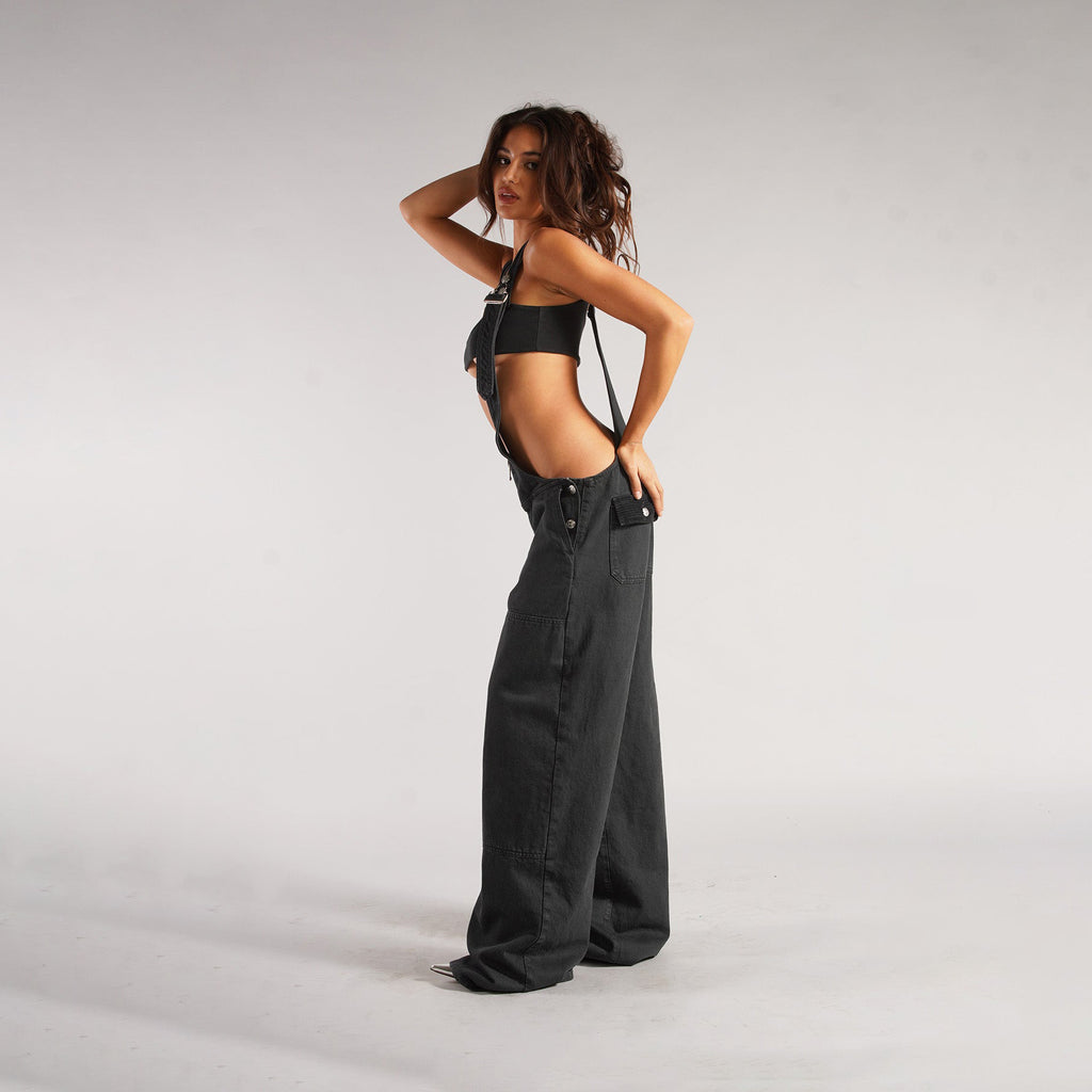 Salopette en jean à fermeture éclair Y2K avec poches, combishort à bretelles ample, streetwear, pantalon en jean, vêtements pour femmes