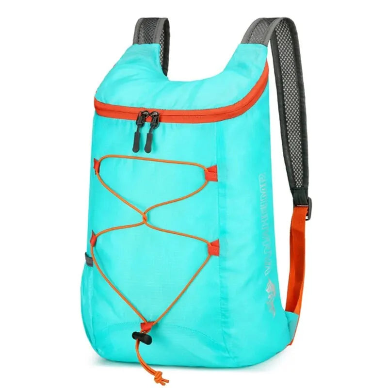 Multifunktionaler Outdoor Faltrucksack aus hochdichtem, leichtem und wasserdichtem Nylon-Gewebe, Sporttasche für Camping, Wandern, Reisen